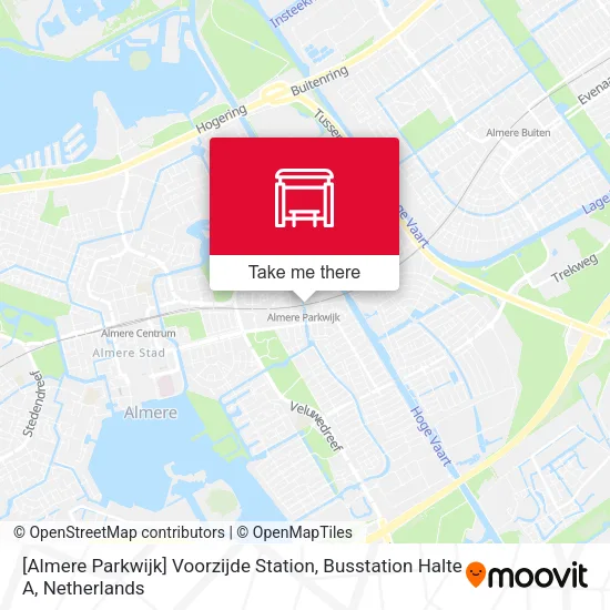 [Almere Parkwijk] Voorzijde Station, Busstation Halte A map