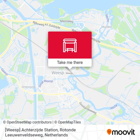 [Weesp] Achterzijde Station, Rotonde Leeuwenveldseweg map