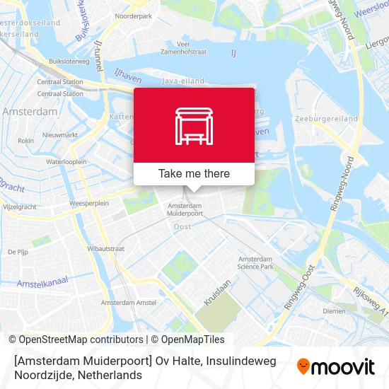 [Amsterdam Muiderpoort] Ov Halte, Insulindeweg Noordzijde map