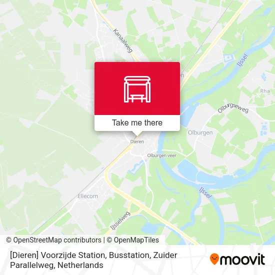 [Dieren] Voorzijde Station, Busstation, Zuider Parallelweg map