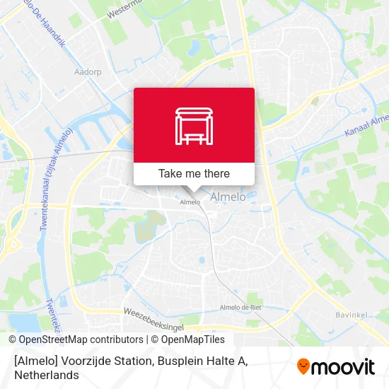 [Almelo] Voorzijde Station, Busplein Halte A map
