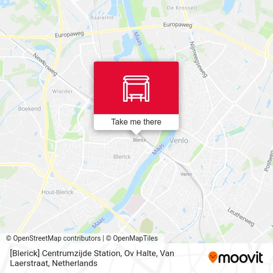 [Blerick] Centrumzijde Station, Ov Halte, Van Laerstraat map