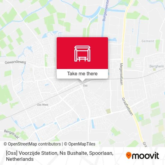 [Oss] Voorzijde Station, Ns Bushalte, Spoorlaan map