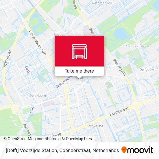 [Delft] Voorzijde Station, Coenderstraat map
