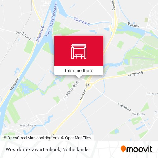 Westdorpe, Zwartenhoek Karte