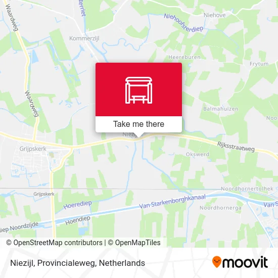 Niezijl, Provincialeweg map