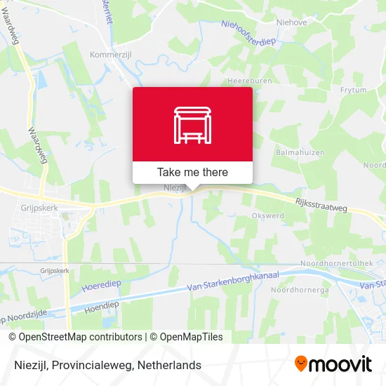 Niezijl, Provincialeweg map