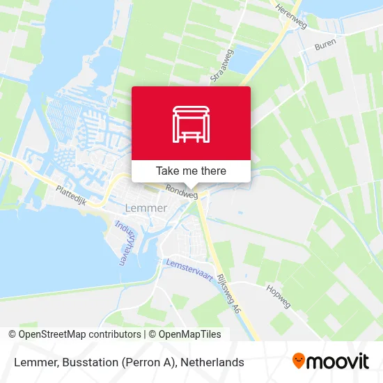 Lemmer, Busstation (Perron A) Karte