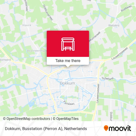 Dokkum, Busstation (Perron A) map