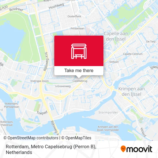 Rotterdam, Metro Capelsebrug (Perron B) map