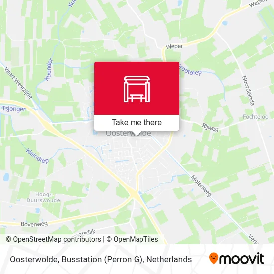 Oosterwolde, Busstation (Perron G) map