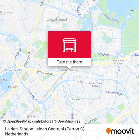 Leiden, Station Leiden Centraal (Perron C) map