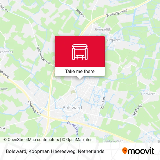 Bolsward, Koopman Heeresweg map