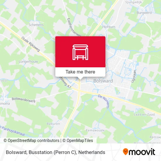 Bolsward, Busstation (Perron C) map