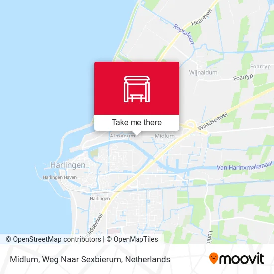 Midlum, Weg Naar Sexbierum map