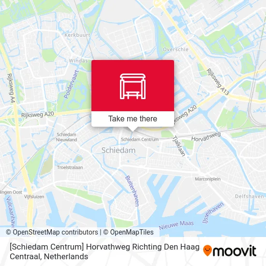 [Schiedam Centrum] Horvathweg Richting Den Haag Centraal map