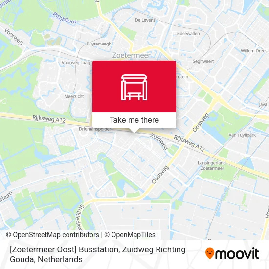 [Zoetermeer Oost] Busstation, Zuidweg Richting Gouda map