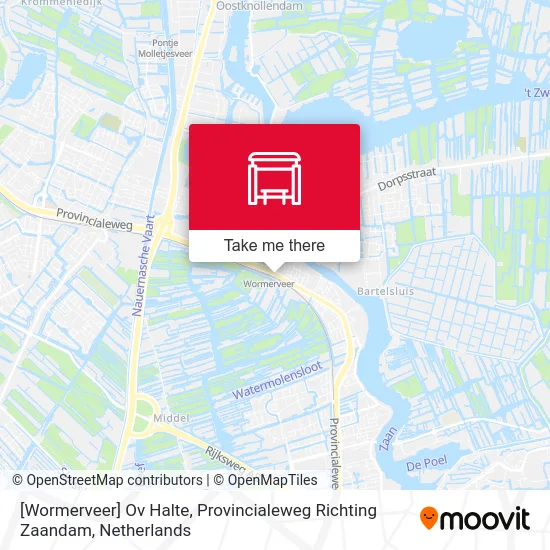 [Wormerveer] Ov Halte, Provincialeweg Richting Zaandam map