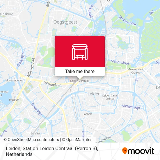 Leiden, Station Leiden Centraal (Perron B) map