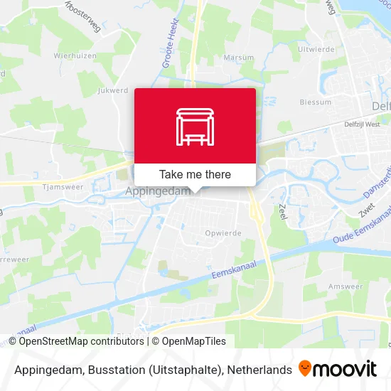 Appingedam, Busstation (Uitstaphalte) map