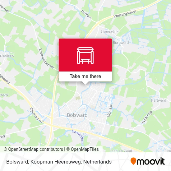 Bolsward, Koopman Heeresweg map
