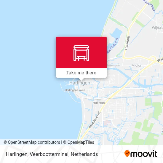 Harlingen, Veerbootterminal map