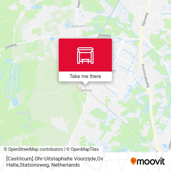 [Castricum] Ohr-Uitstaphalte Voorzijde,Ov Halte,Stationsweg map