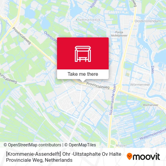 [Krommenie-Assendelft] Ohr -Uitstaphalte Ov Halte Provinciale Weg map