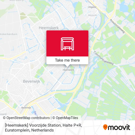 [Heemskerk] Voorzijde Station, Halte P+R, Euratomplein map