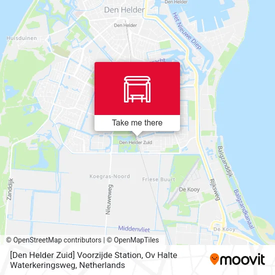 [Den Helder Zuid] Voorzijde Station, Ov Halte Waterkeringsweg Karte
