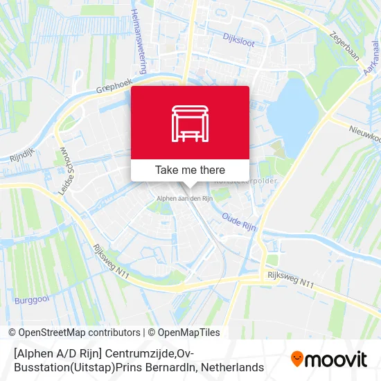 [Alphen A / D Rijn] Centrumzijde,Ov-Busstation(Uitstap)Prins Bernardln map