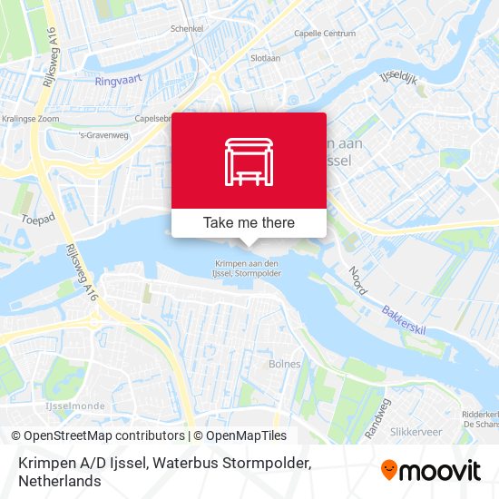 Krimpen A / D Ijssel, Waterbus Stormpolder map