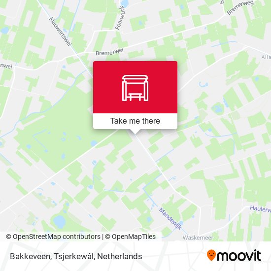 Bakkeveen, Tsjerkewâl Karte