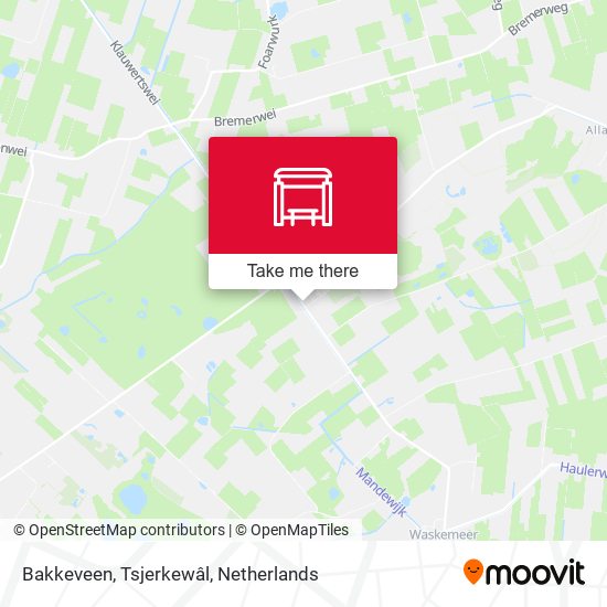 Bakkeveen, Tsjerkewâl Karte