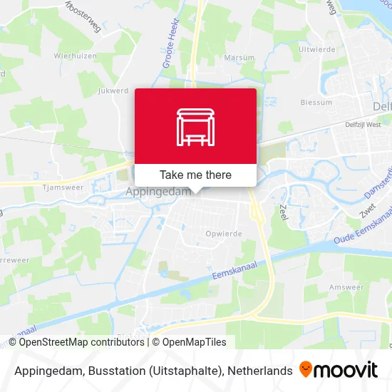 Appingedam, Busstation (Uitstaphalte) map