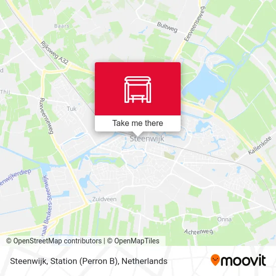 Steenwijk, Station (Perron B) map