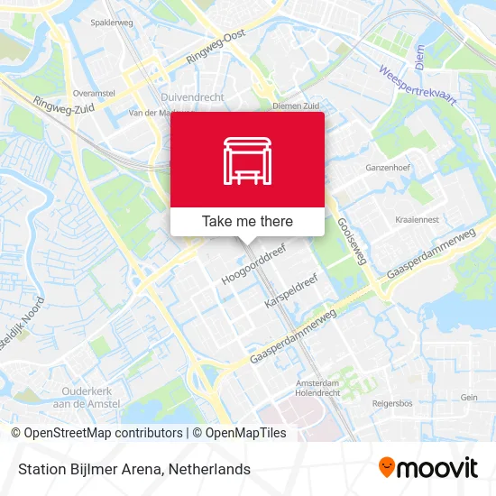 Station Bijlmer Arena map
