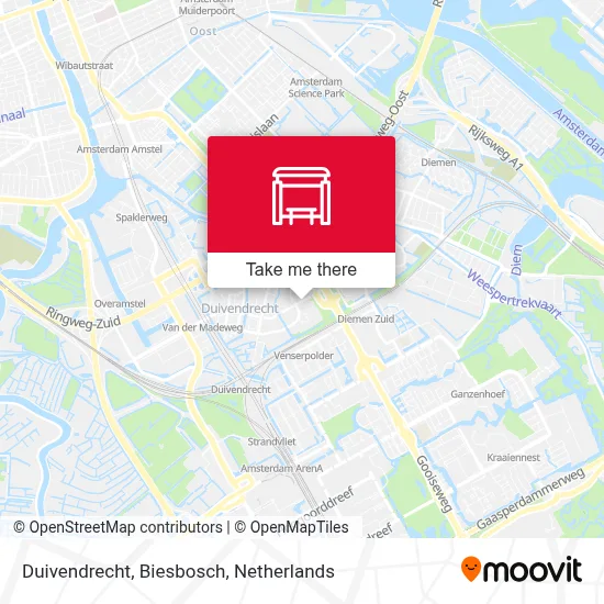 Duivendrecht, Biesbosch map