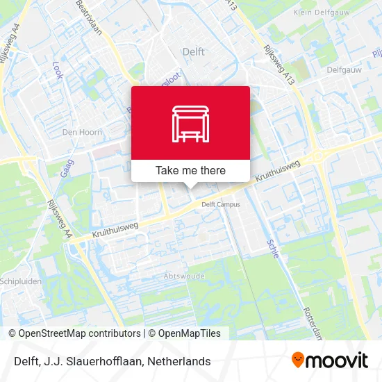 Delft, J.J. Slauerhofflaan map