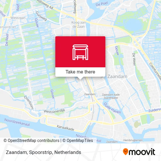 Zaandam, Spoorstrip map