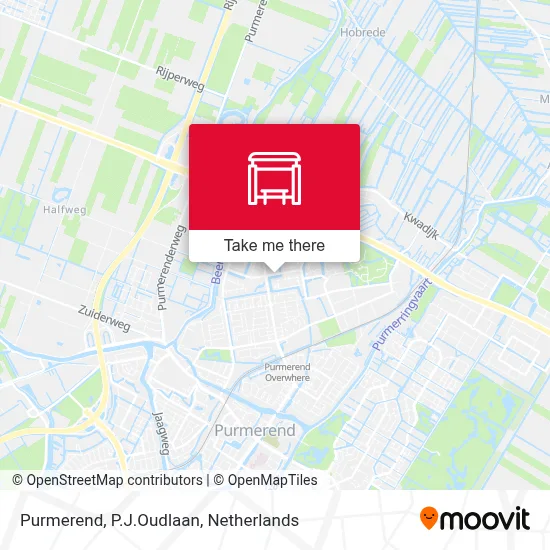 Purmerend, P.J.Oudlaan map