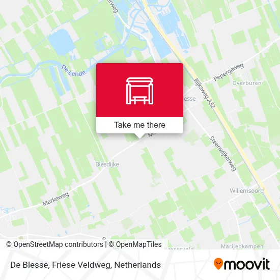 De Blesse, Friese Veldweg map