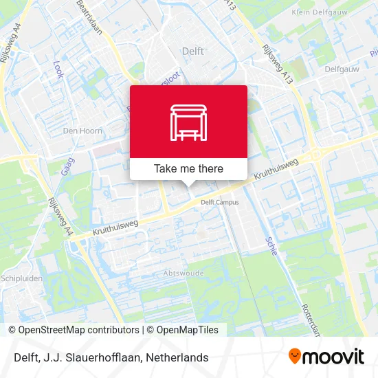 Delft, J.J. Slauerhofflaan map