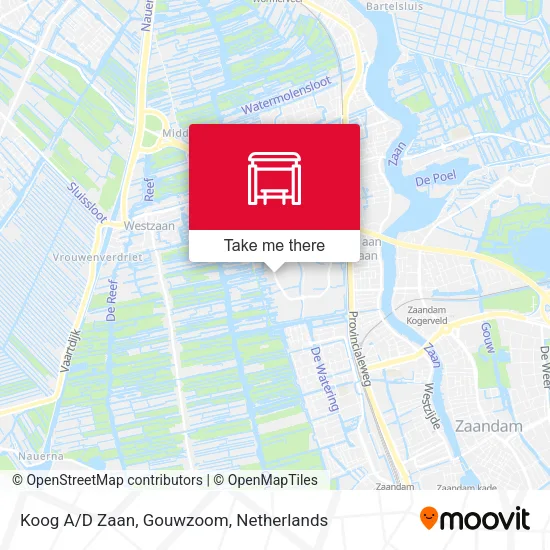Koog A/D Zaan, Gouwzoom map