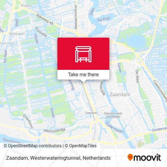 Zaandam, Westerwateringtunnel map