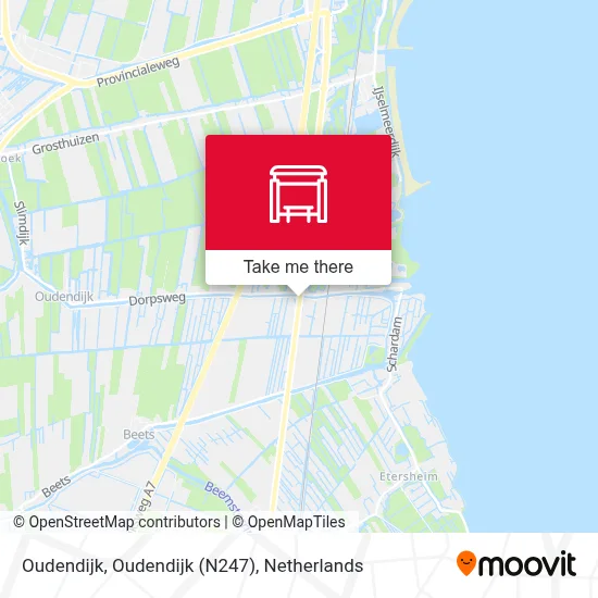 Oudendijk, Oudendijk (N247) map