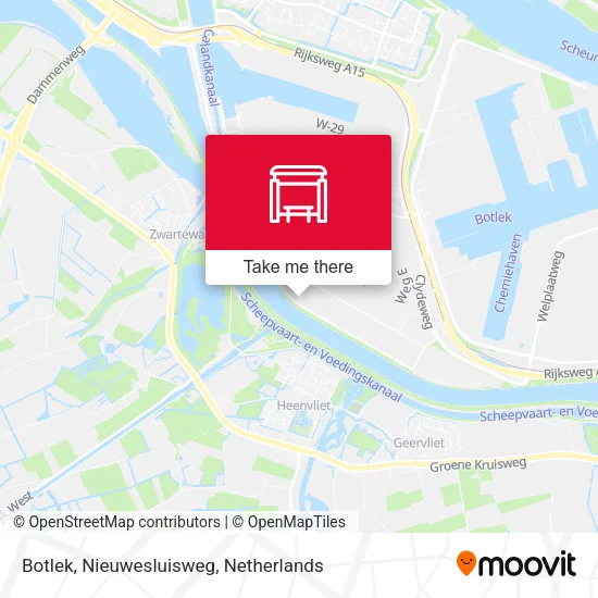 Botlek, Nieuwesluisweg map