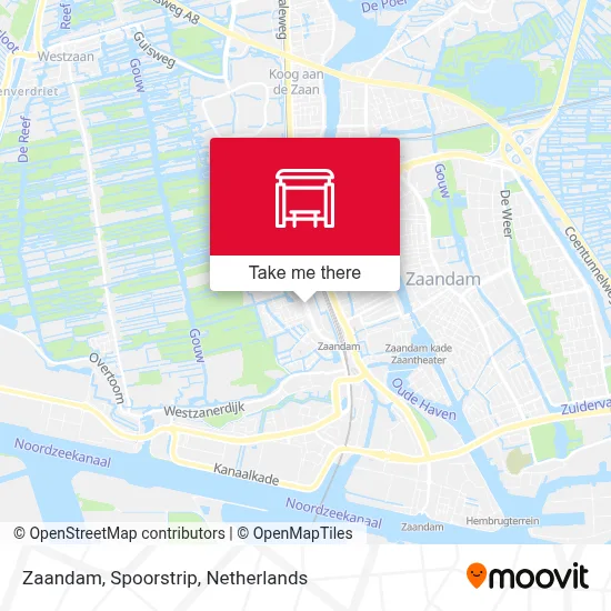 Zaandam, Spoorstrip map