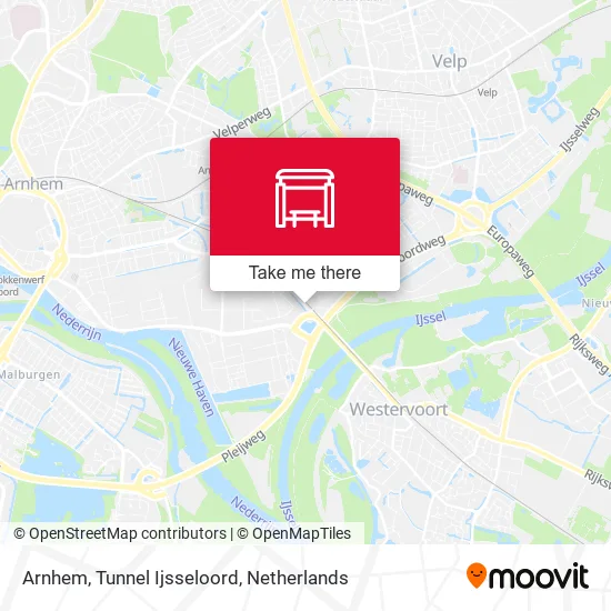 Arnhem, Tunnel Ijsseloord map