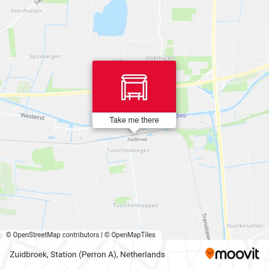 Zuidbroek, Station (Perron A) map